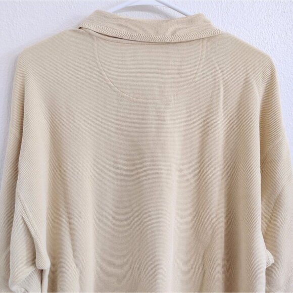 Tommy Bahama Golf Polo Mens L Silk Blend Yellow Ribbed Short Sleeve - Picture 4 of 8